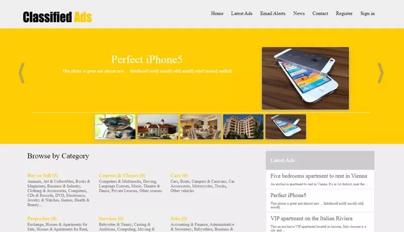 online classified ads script, yellow pages clone