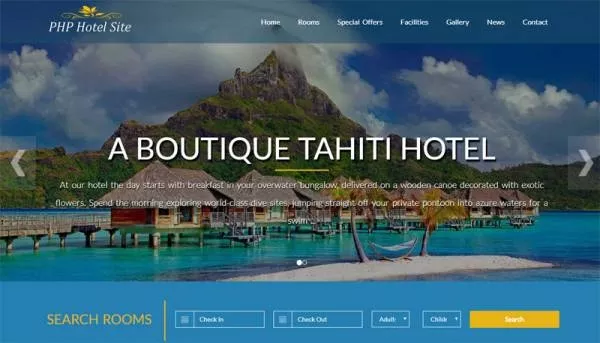 php hotel booking site cms script